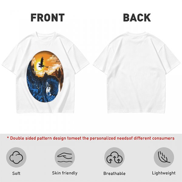 How to Train Your Dragon Night and Light Fury Dragon Scene T-Shirt
