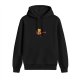 Black hoodie with cute cat playing guitar graphic