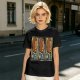 Olive Green T-Shirt With Three Panel Cartoon Monkey Head Print