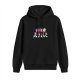 Black hoodie with anime characters crossing Abbey Road style design