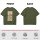 Olive T-Shirt With Retro Mountain And Ramen Noodle Landscape Print