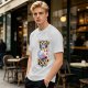 Olive t-shirt with funny pigeon pizza 'Give me food or I will poop' print