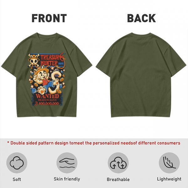 Treasure Hunter Wanted Cat Graphic T-Shirt Design