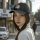 Black Baseball Cap With Whimsical Retro Animal Graphic Print