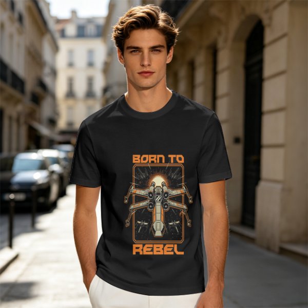 Born To Rebel X-Wing Starfighter Graphic T-Shirt