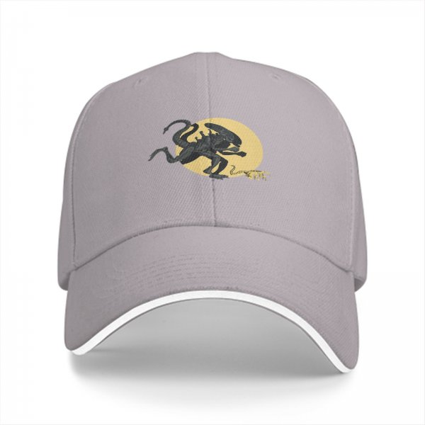 Black Baseball Cap With Xenomorph Alien Graphic Print