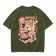 Olive t-shirt with Sunday's Vibes Shiba Inu relaxing graphic