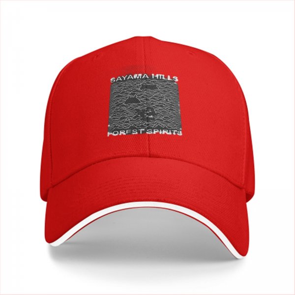 Black baseball cap with Sayama Hills Forest Spirits graphic print