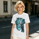 Olive Green T-Shirt With Alien Warrior Graphic Print