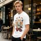 Olive T-Shirt With Cat Sushi Chef Juggling Sushi Print
