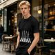 Olive T-Shirt With Anime Characters Crossing Crosswalk Print
