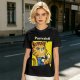 Olive green t-shirt with a cat in a Rosie the Riveter pose and 'Purrrsist!' text