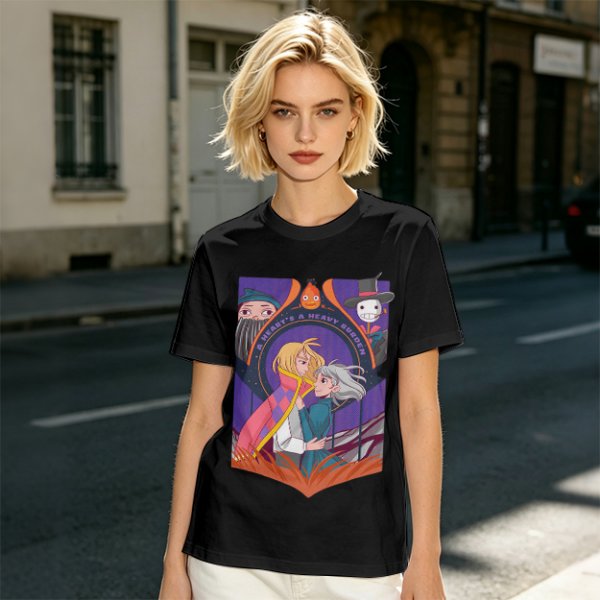 Howl's Moving Castle Characters Graphic Tee for Fans