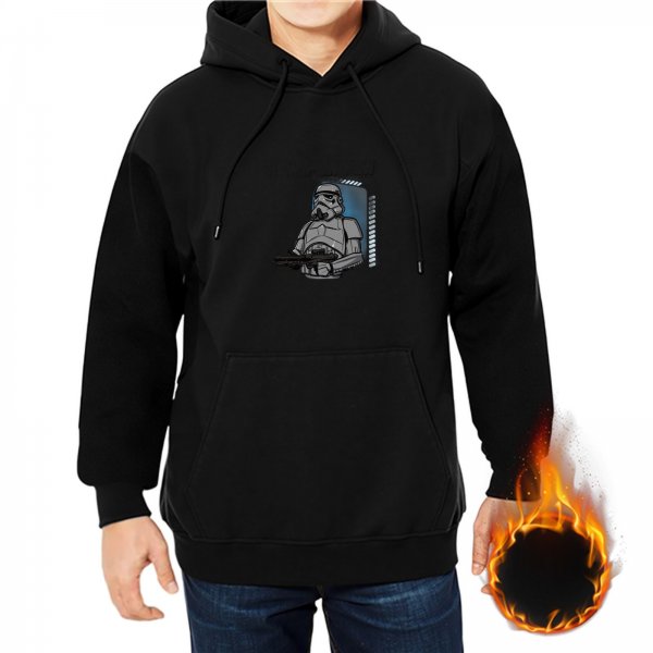 Black Hoodie With Star Wars Stormtrooper Graphic Print