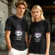 Olive graphic t-shirt with skull tea cup and 'Freaks like me drink tea' text