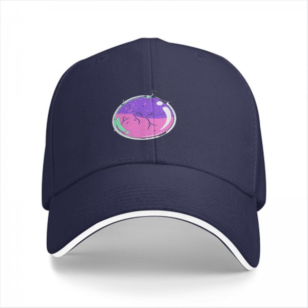 Black Baseball Cap With Colorful Bubble Cat Graphic Print