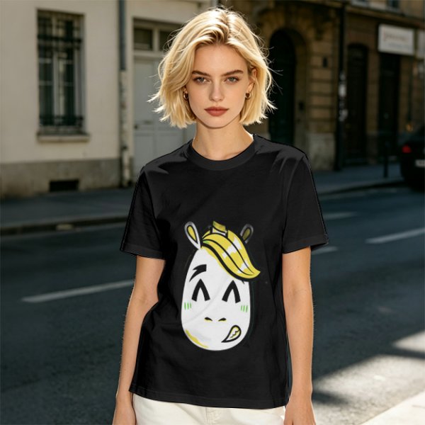 Olive T-Shirt With Cute Cartoon Horse Graphic Print