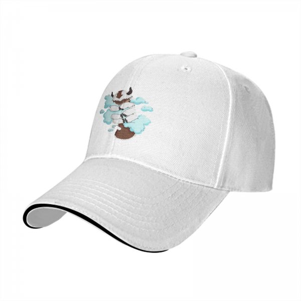 Black Baseball Cap With Appa From Avatar The Last Airbender Cloud Print