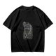 Olive T-Shirt With Astronaut Cat And Rainbow Accent Print