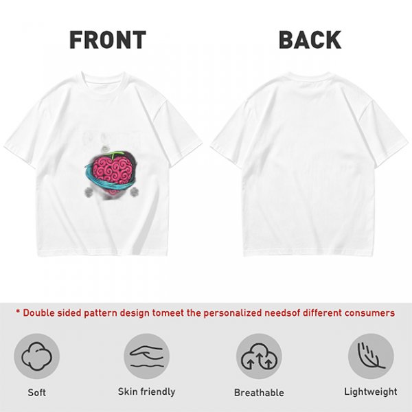 Olive T-Shirt With Swirled Heart Fruit Graphic Print