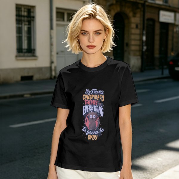 My Favorite Conspiracy Theory Everything Is Gonna Be Okay Cat T-Shirt