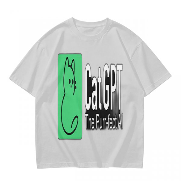 Olive Green CatGPT The Purr-fect AI Graphic T-Shirt