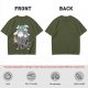 Olive T-shirt with Studio Ghibli Totoro and Spirited Away Characters Print