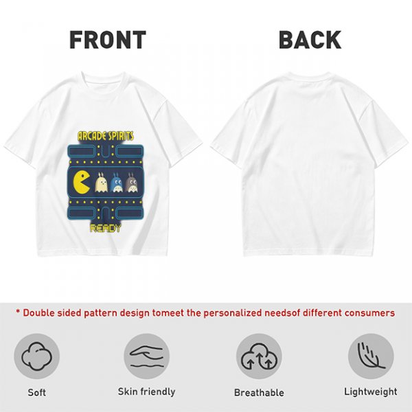 Arcade Spirits Ready Pac-Man Themed Graphic T-Shirt