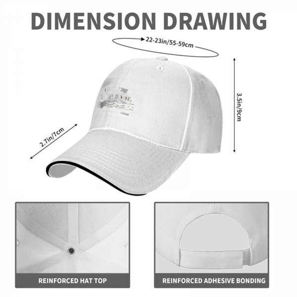 Black baseball cap with water wave and pool themed graphic