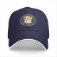 Black baseball cap with crying cat graphic and fake it until you make it text