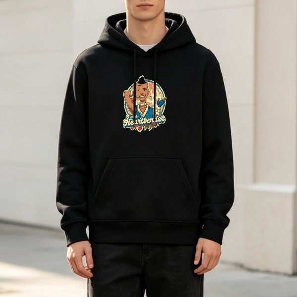Black hoodie with Sokka 'I'm a Heartbender' Avatar: The Last Airbender print