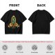 Olive Green T-Shirt With Ornate Golden Frame And Green Wolf Head Print