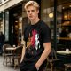 Olive Graphic T-Shirt with King Evolution Character Silhouettes