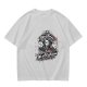 Olive green graphic t-shirt with horror ice cream themed print