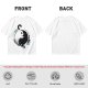 Olive T-Shirt with Yin Yang Cats and Spilled Coffee Cups Print