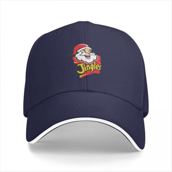 Black Baseball Cap with Santa Jingles Christmas Graphic