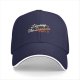 Black baseball cap with 'Living The Dream Plan B' graphic print