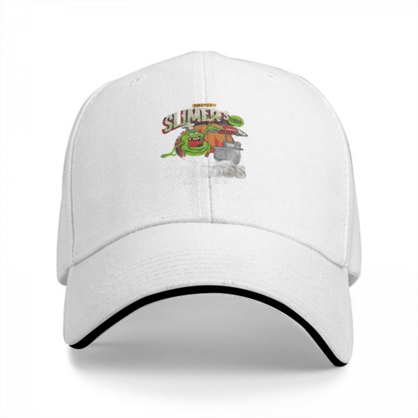 Black baseball cap with Slimer's Ghostbusters themed graphic print