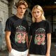 Olive graphic t-shirt with 'All My Plants Are Dead' dinosaur print