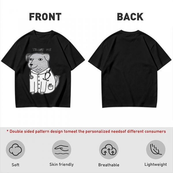 Olive T-shirt with Trust Me Doctor Dog Graphic Print