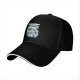 Black baseball cap with 'Forced to Work' office alien graphic