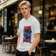Olive Graphic T-Shirt with 'MORE POWER' and Muscular Skeleton Character