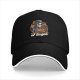 Black baseball cap with spooky sugar skeleton pumpkin graphic