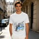 Olive green t-shirt with Totoro tree branch watercolor print
