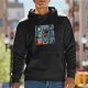 Black hoodie with Snake Bunch Masters of the Universe villain character grid print
