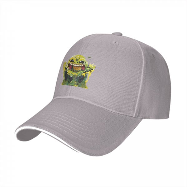 Black Baseball Cap With Goofy Green Slime Monster Print