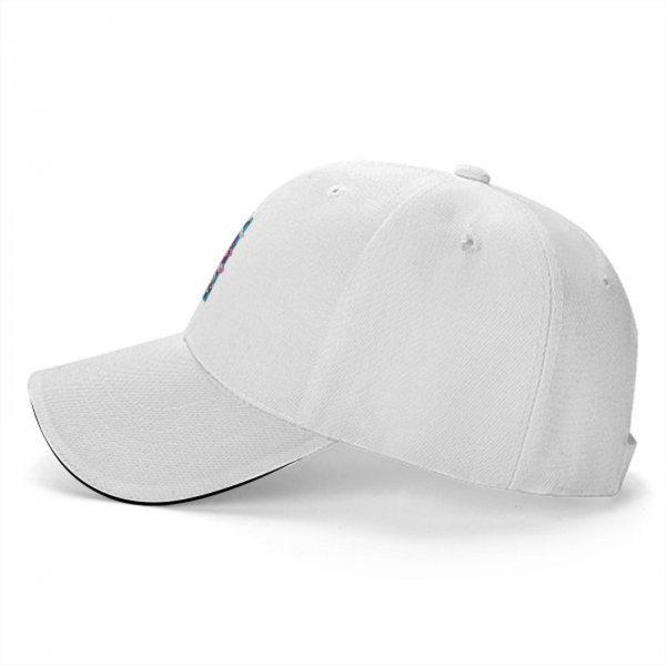 Black baseball cap with cute anime-style graphic print