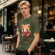 Olive T-Shirt with Cute Red Panda and I Just Don't Care Print