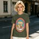 Olive T-Shirt with Sad Toast Holding Coffee and Phone Mental Bake Down Print