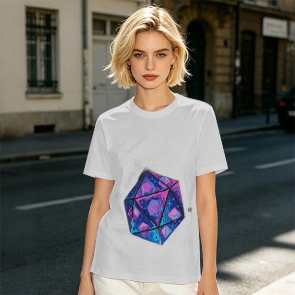 Olive T-Shirt With Galaxy D20 Dice Graphic